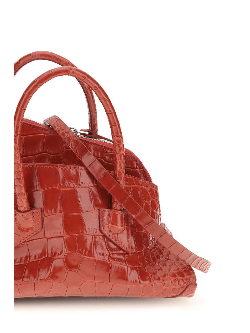 The Attico La Passeggiata Mini Top Handle Bag — Red Calf Leather