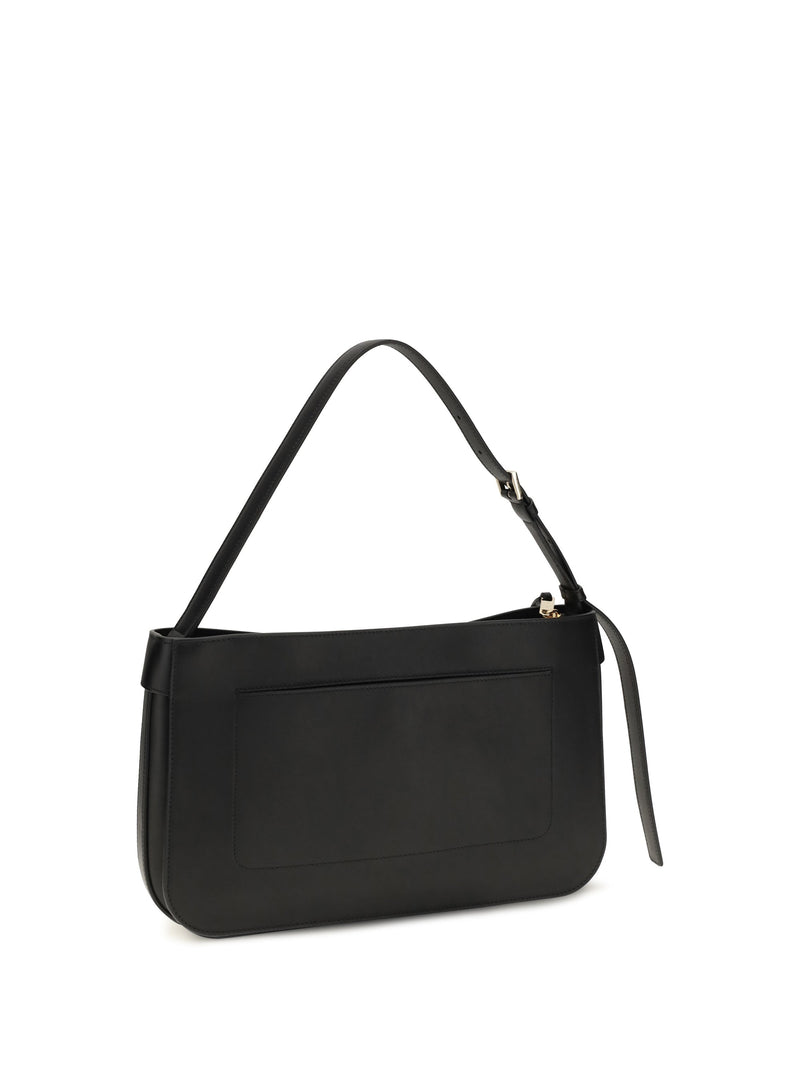 Ferragamo Shoulder Bag — Black Calf Leather Bos Taurus
