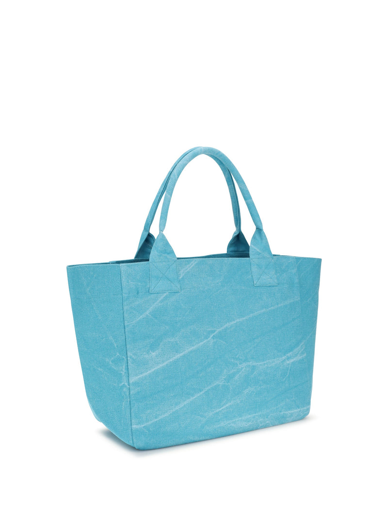 Ganni Banana Print Tote Bag — Blue Recycled Cotton