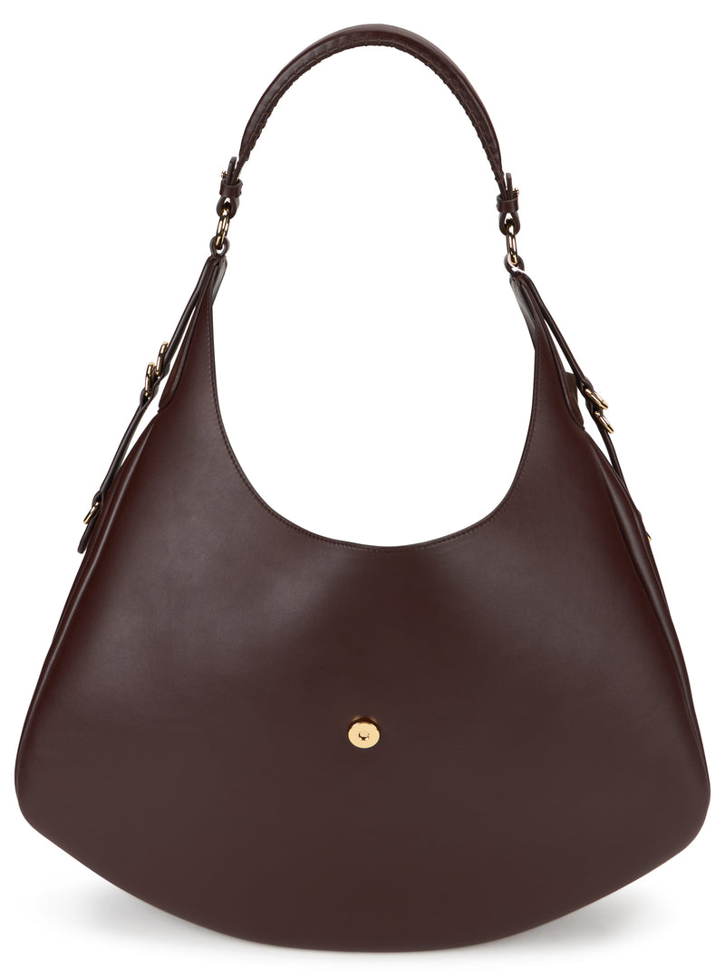 Ganni Calfskin Shoulder Bag — Brown