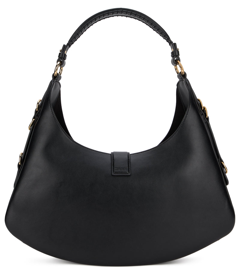Ganni Kat Shoulder Bag — Black Lambskin Leather
