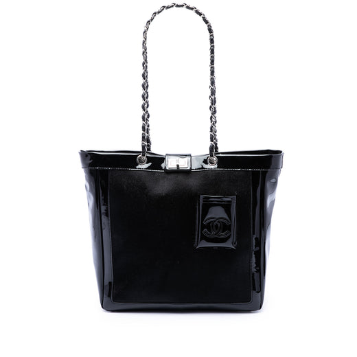 Pony Hair and Patent Mademoiselle Turnlock Tote - Image 1