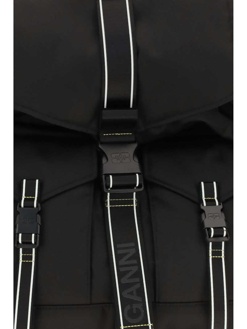 Ganni Recycled Polyamide Backpack — Black