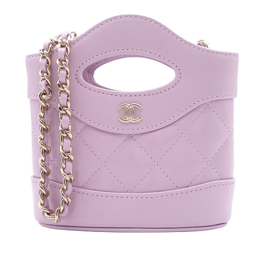 Micro Shiny Lambskin 31 Clutch with Chain - Image 1