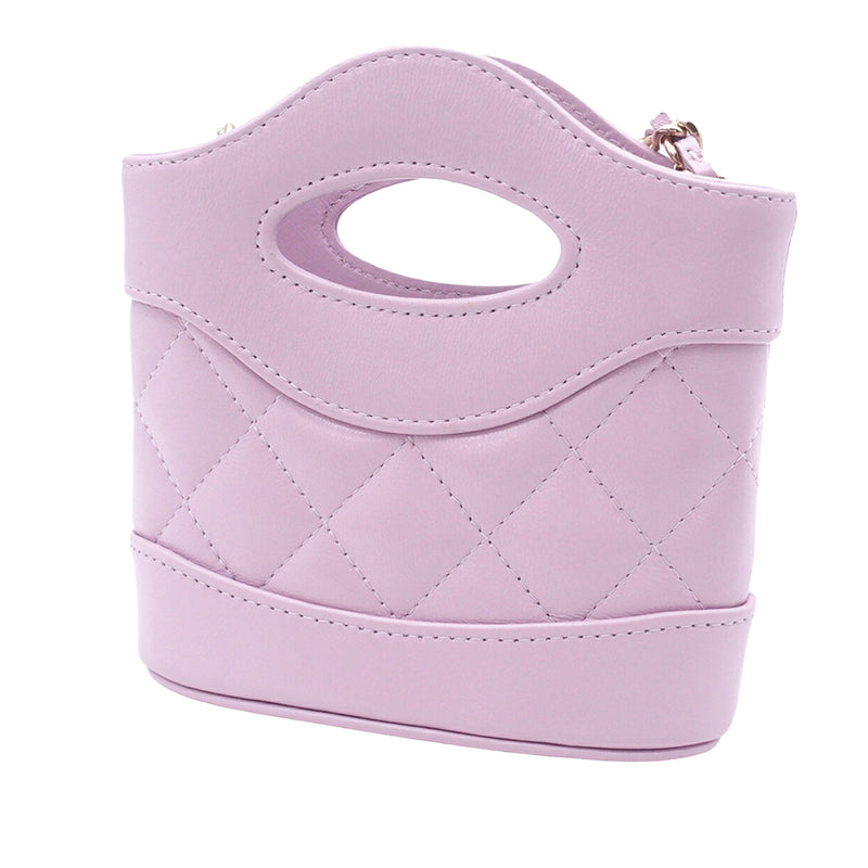 Micro Shiny Lambskin 31 Clutch with Chain - Image 2