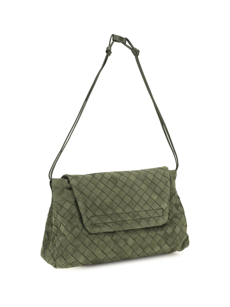 Bottega Veneta Giorno Shoulder Bag — Green Calf Leather (bos Taurus)
