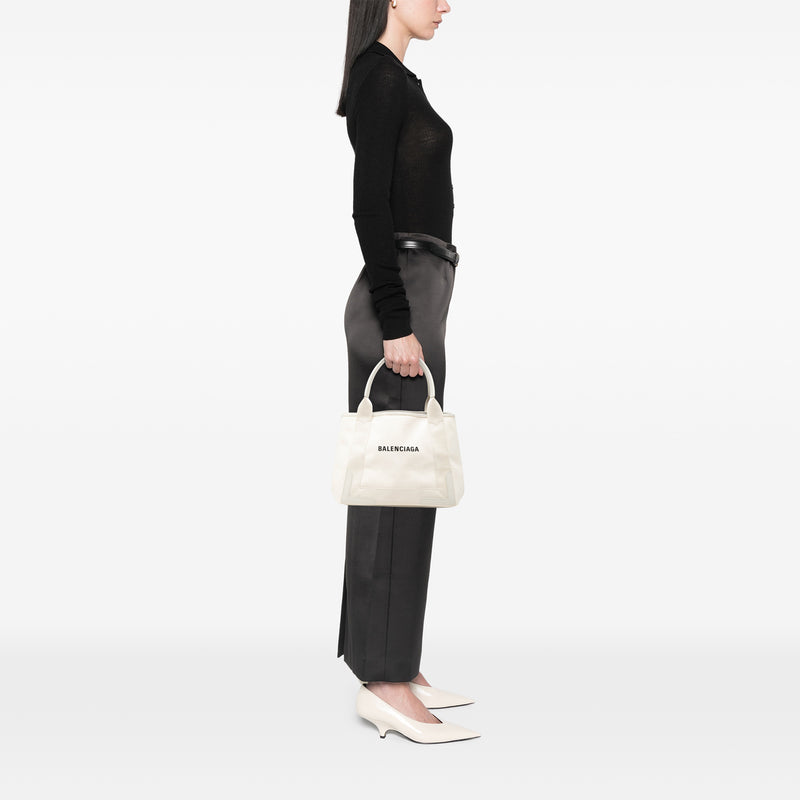 Canvas Navy Cabas Tote S - Image 7
