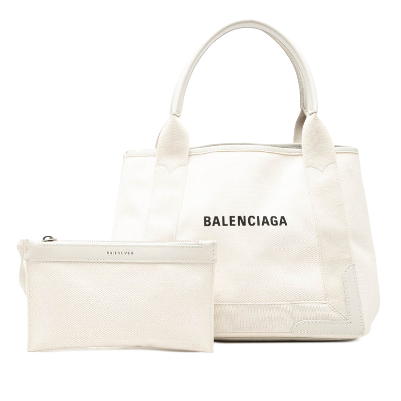 Canvas Navy Cabas Tote S - Image 8