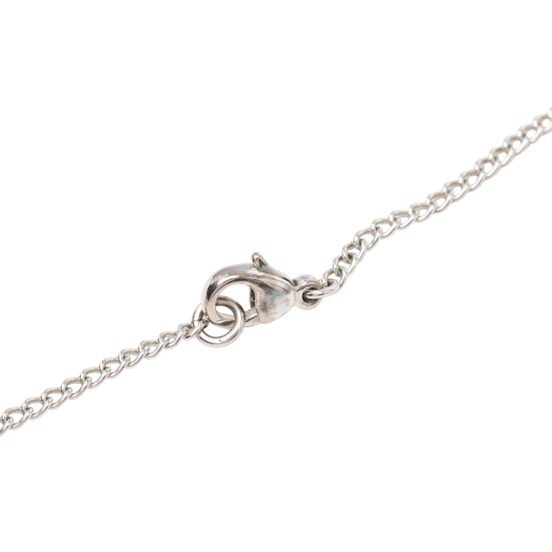 Silver Plated Textured CC Pendant Necklace - Image 4