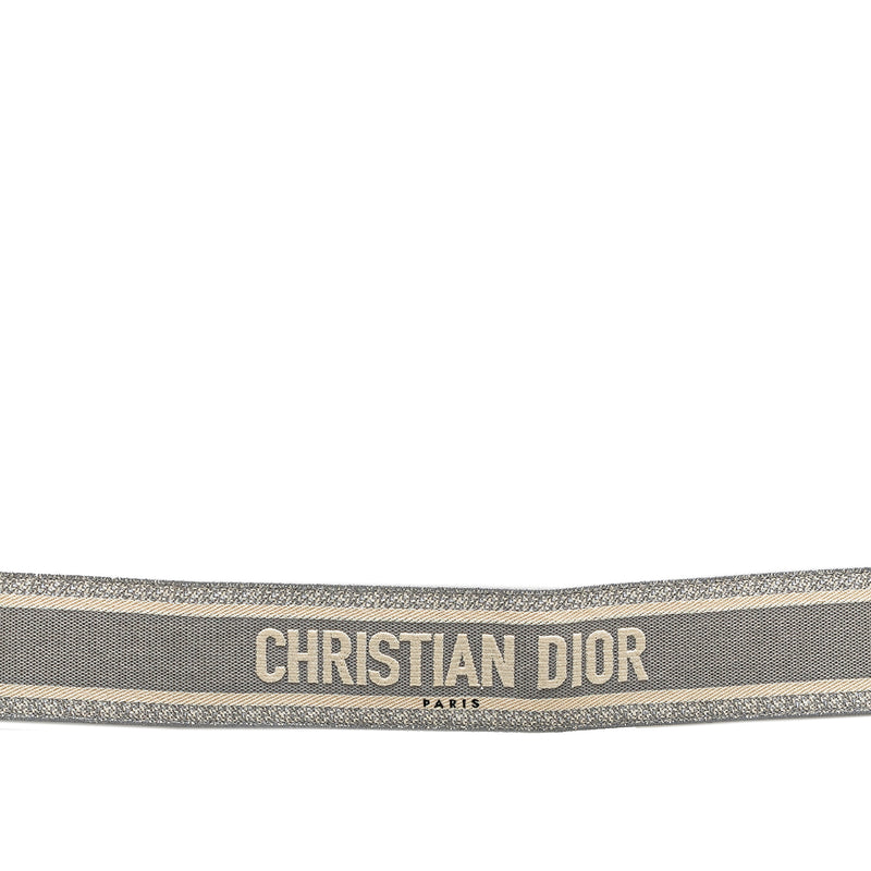 Leather and Canvas Embroidered Logo Belt - Image 2