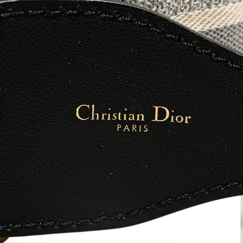 Leather and Canvas Embroidered Logo Belt - Image 4