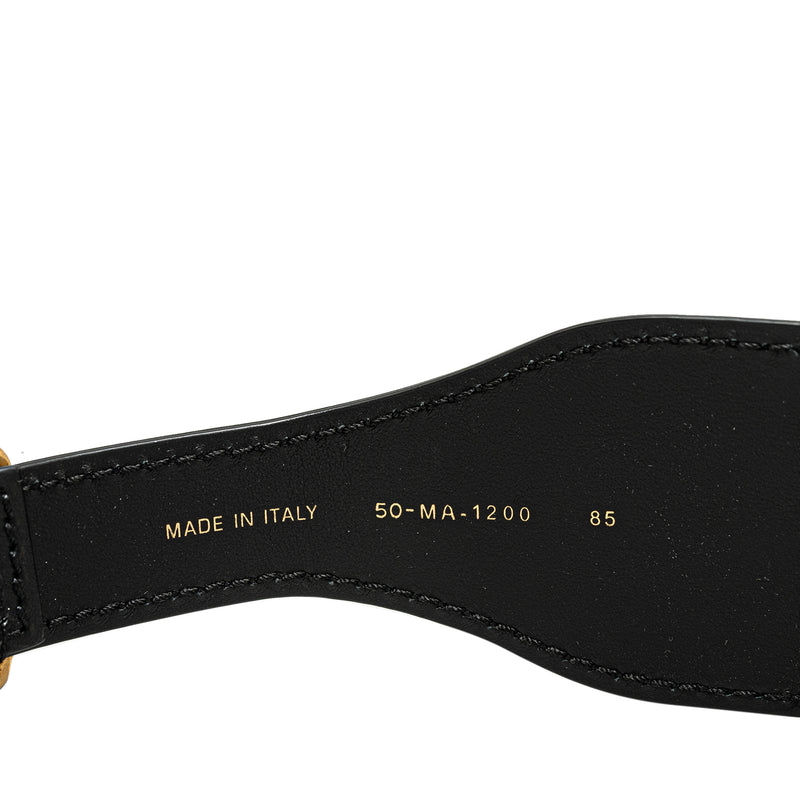 Leather and Canvas Embroidered Logo Belt - Image 5