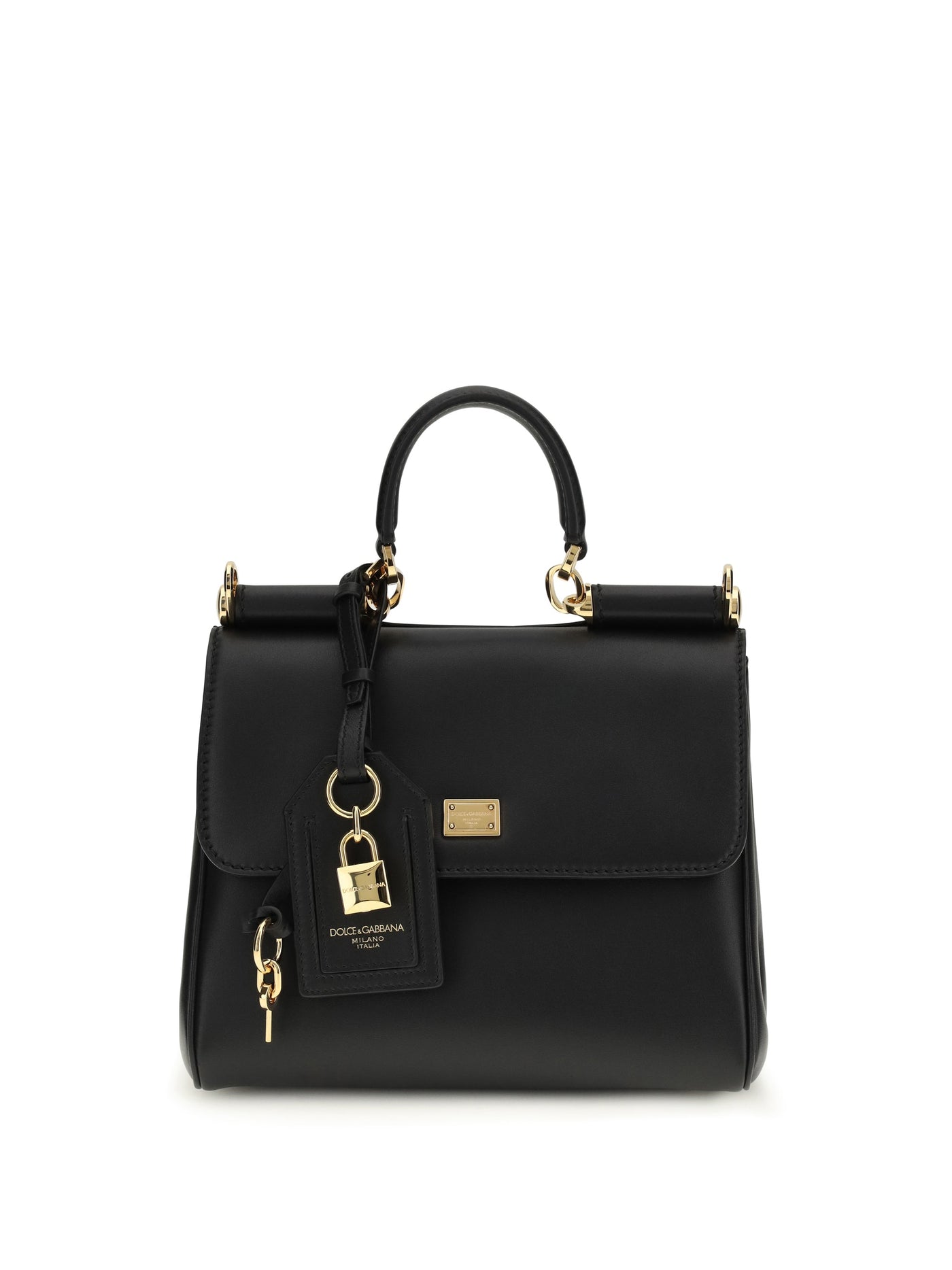 Dolce & Gabbana My Sicily Top Handle Bag — Black Calf Leather Bos Taurus