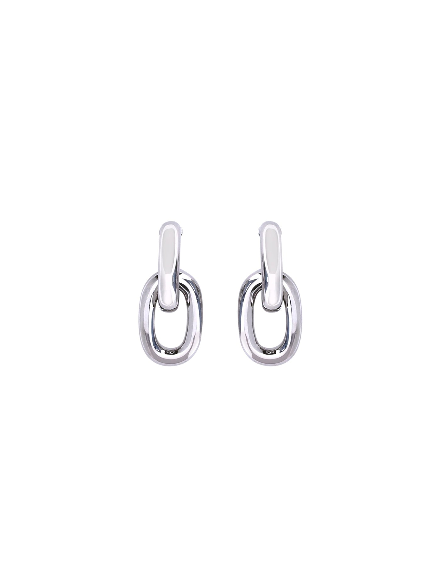 Rabanne Double Xl Earrings — Silver Resin; Alluminio