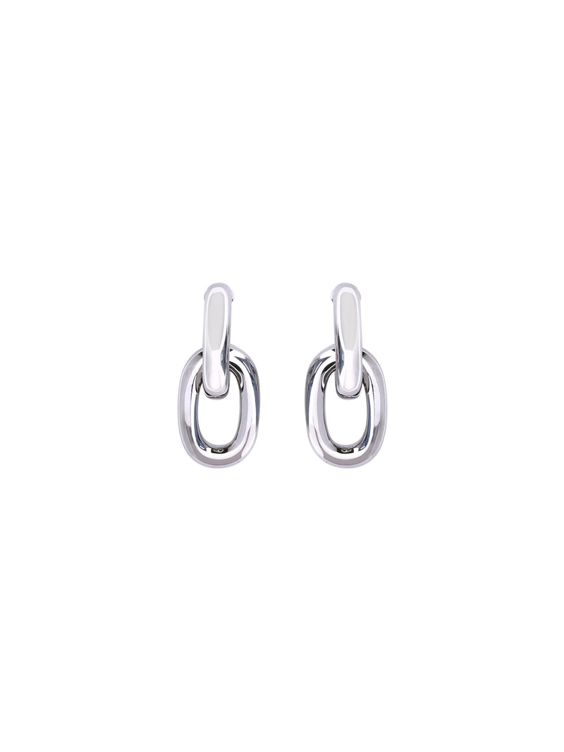 Rabanne Double Xl Earrings — Silver General Resin
