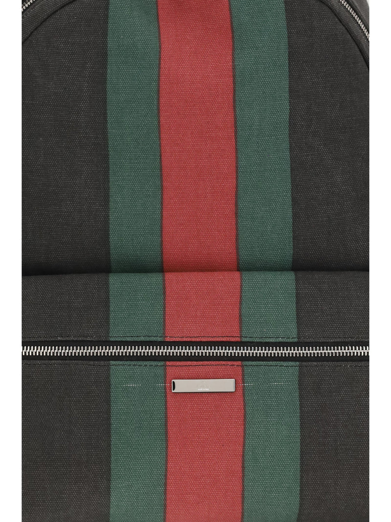 Gucci Web Backpack — Black Fabric