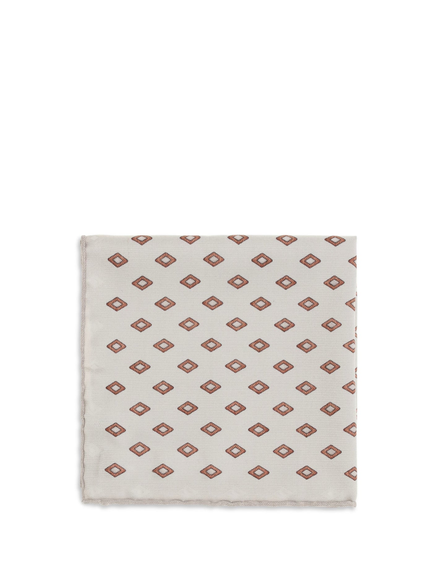 Brunello Cucinelli Diamond-Patterned Silk Scarf — Beige Scarfs
