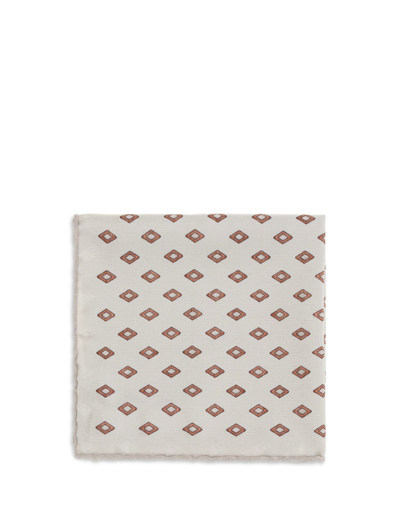 Brunello Cucinelli Diamond Motif Silk Scarf — Multicolor Scarfs