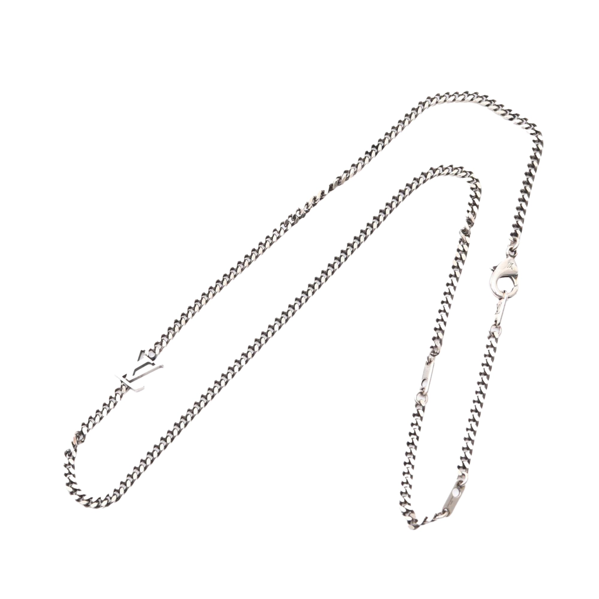 Palladium Plated LV Yours Chain Necklace - Image 1