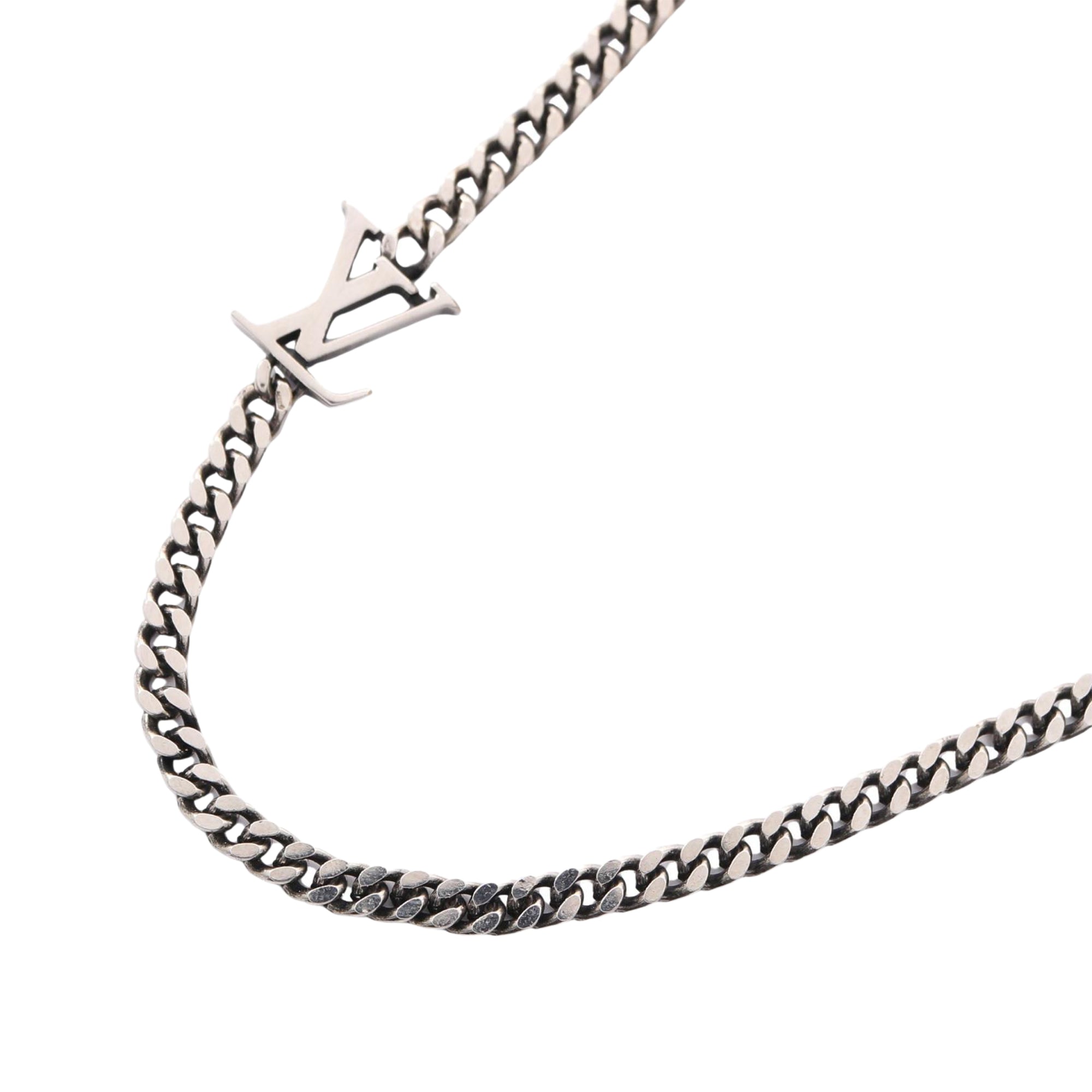 Palladium Plated LV Yours Chain Necklace - Image 7