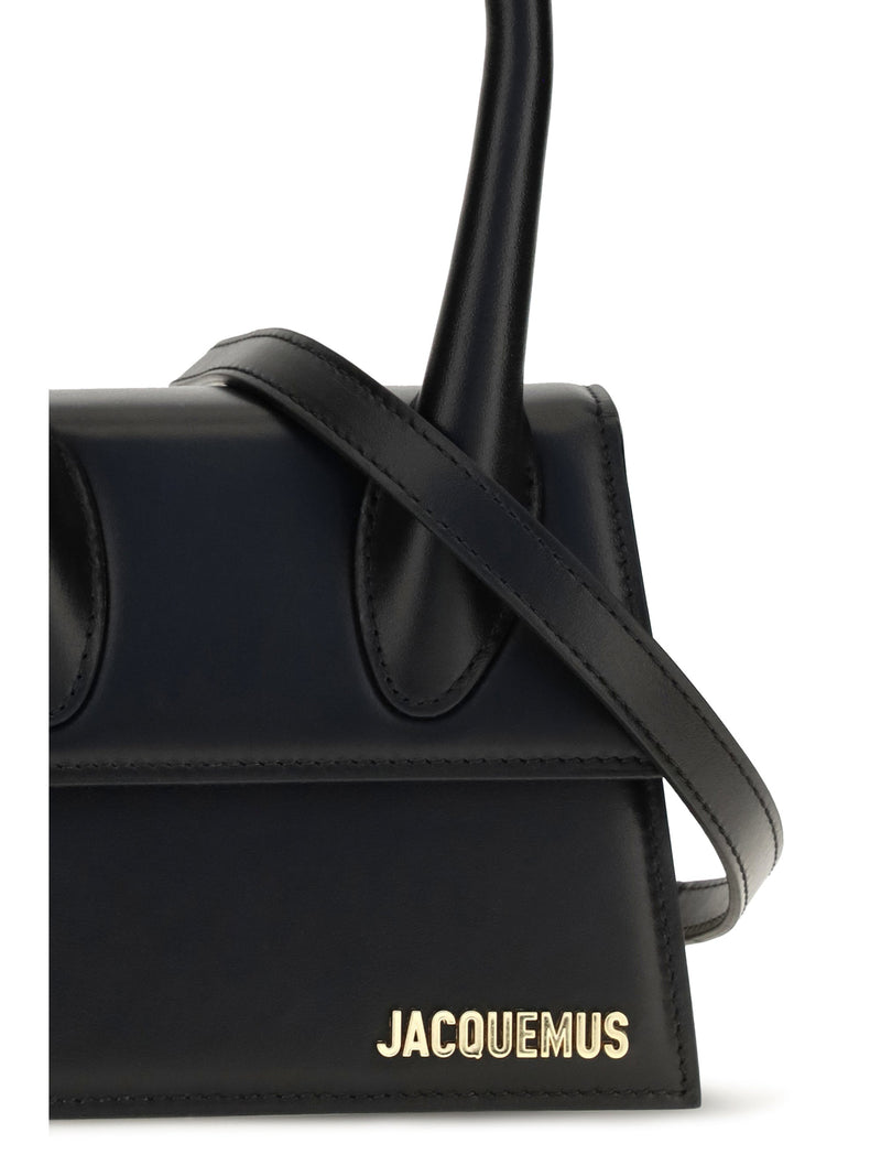 Jacquemus Calf Leather Top Handle Bag — Black Bos Taurus