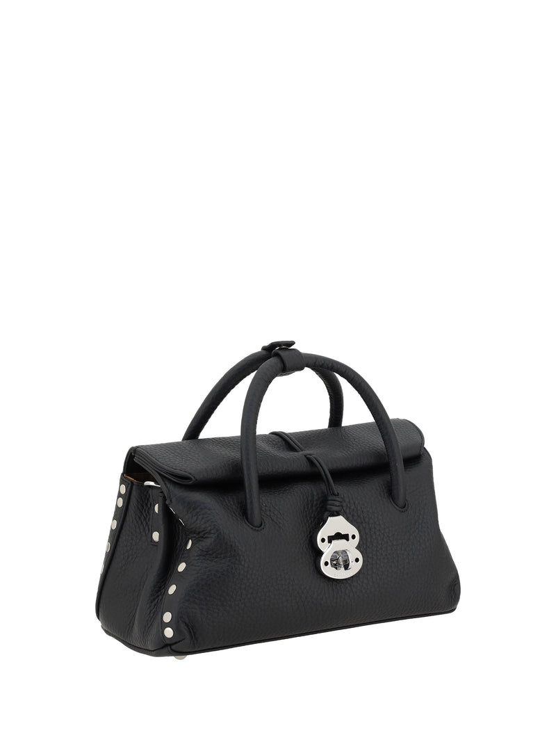 Zanellato Shoulder Bag — Black Calf Leather Bos Taurus