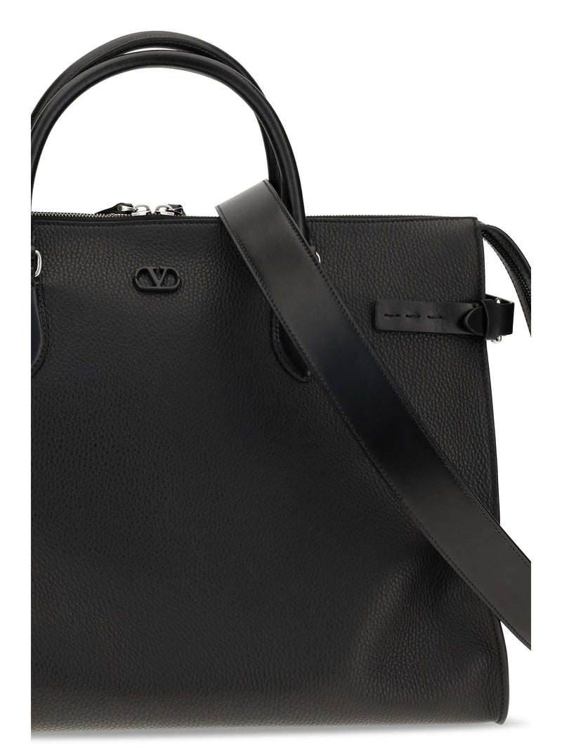 Valentino Garavani Antibes Top Handle Bag — Black Calf Leather