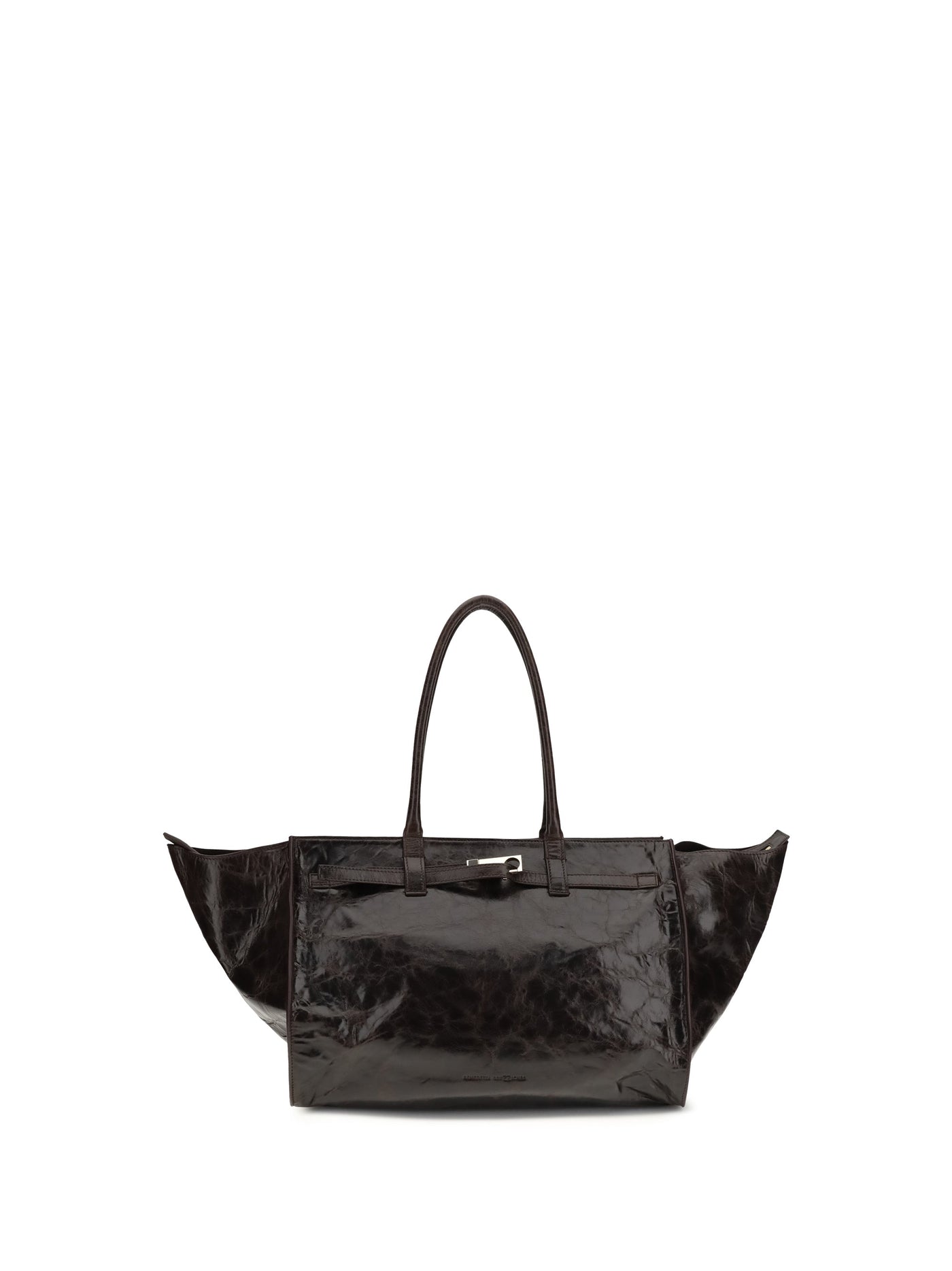 Benedetta Bruzziches Crinkled Calf Suede Shoulder Bag — Black