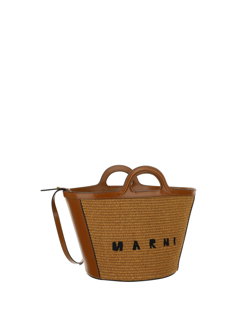Marni Tropicalia Bucket Bag — Brown Cotton