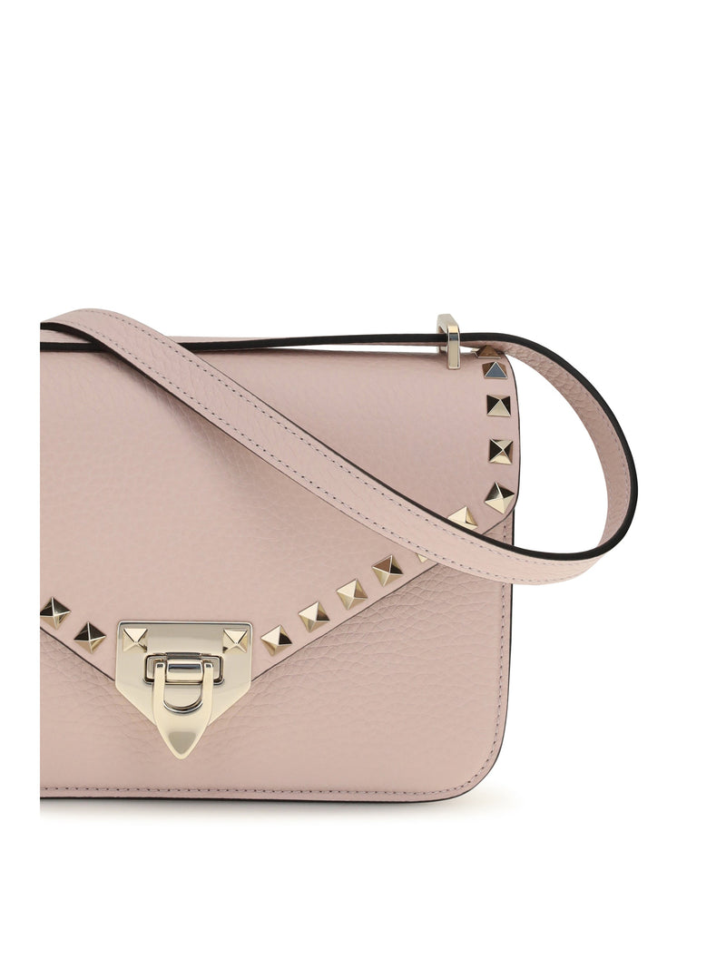 Valentino Garavani Rockstud Shoulder Bag — Pink Calf Leather Bos Taurus