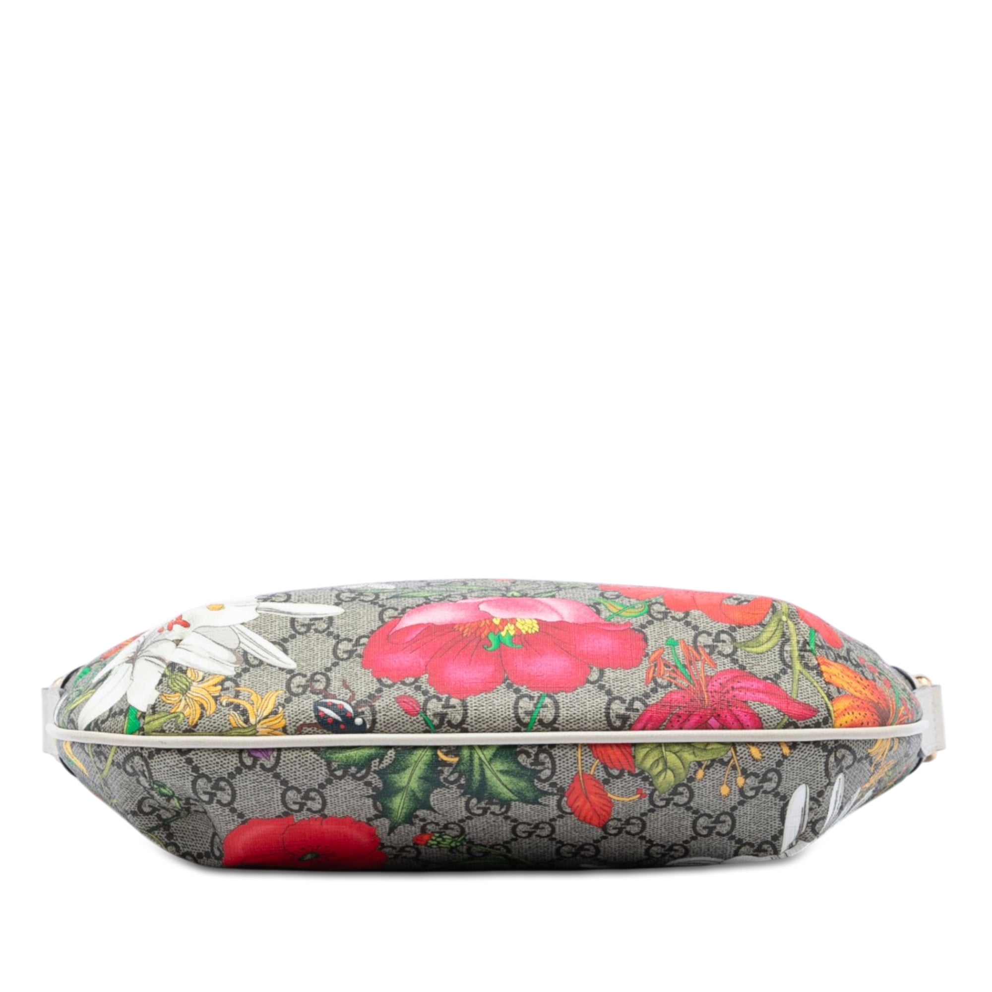 Small GG Supreme Web Ophidia Flora Half Moon Crossbody - Image 3