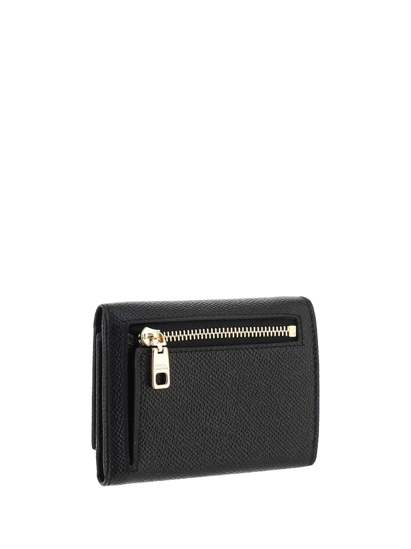 Dolce & Gabbana Snap-Button Calf Leather Wallet — Black Bos Taurus