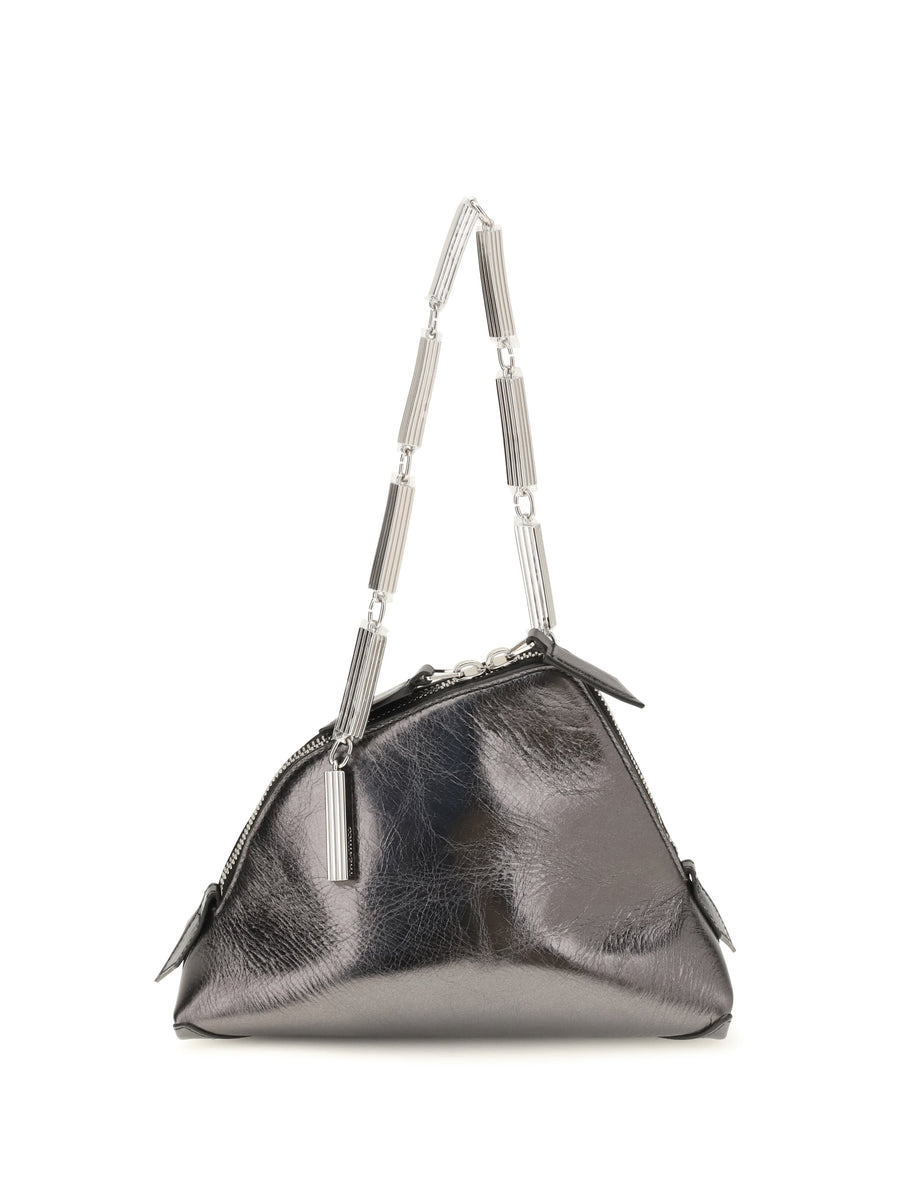 The Attico La Scala Shoulder Bag — Silver Calf Leather Bos Taurus