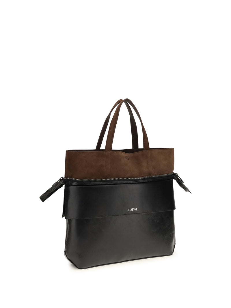 Loewe Small Switch Tote Bag — Black Calf Leather