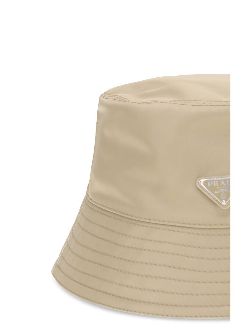 Prada 2hc1372dmi Bucket Hat — Beige Polyamide