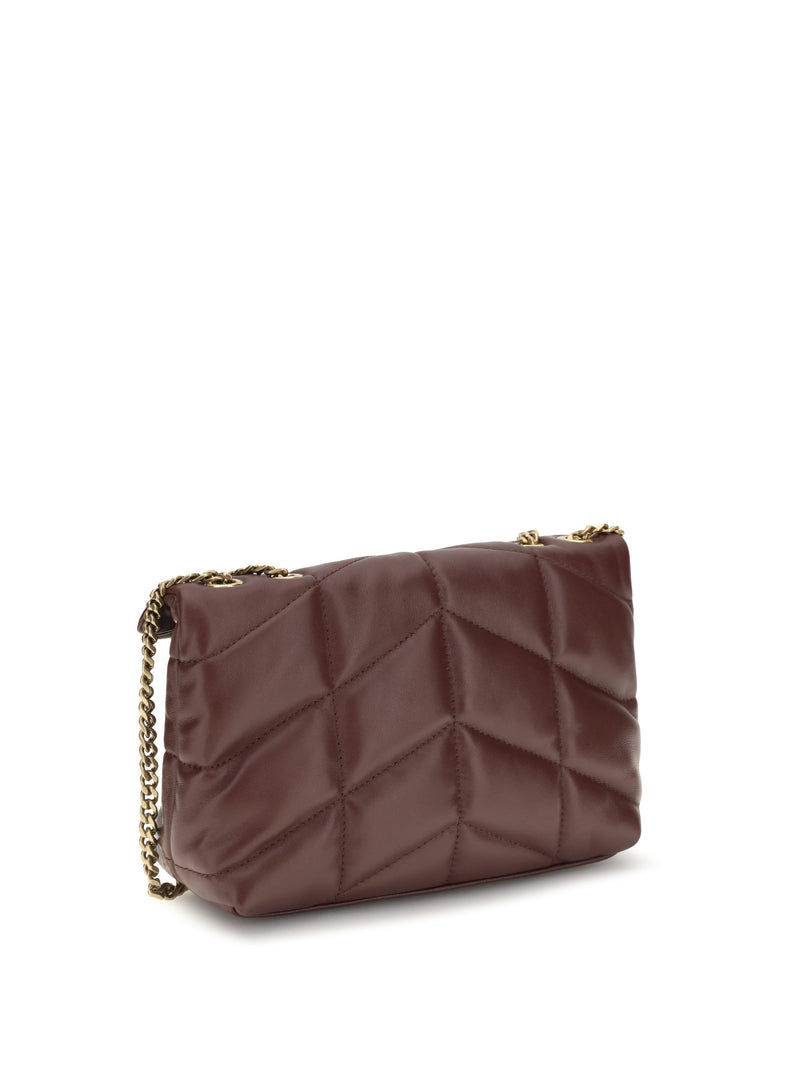 Saint Laurent Puffer Toy Shoulder Bag — Brown Lambskin