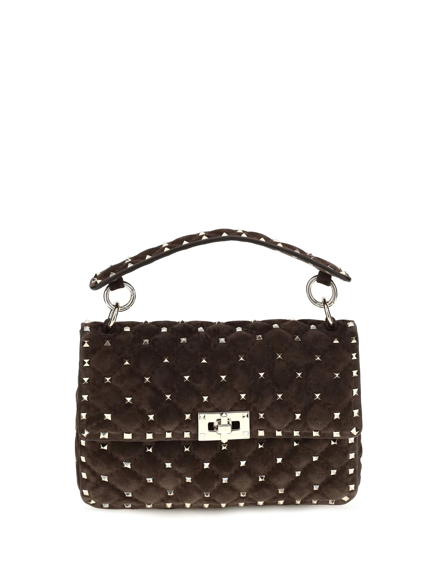 Valentino Garavani Top Handle Bag — Brown Calf Leather Bos Taurus