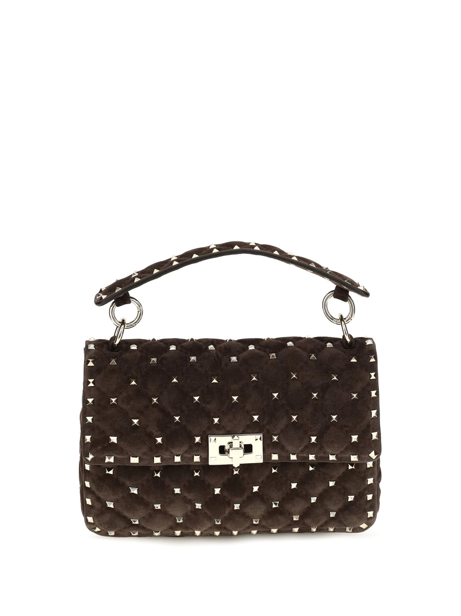 Valentino Garavani Top Handle Bag — Brown Calf Leather Bos Taurus