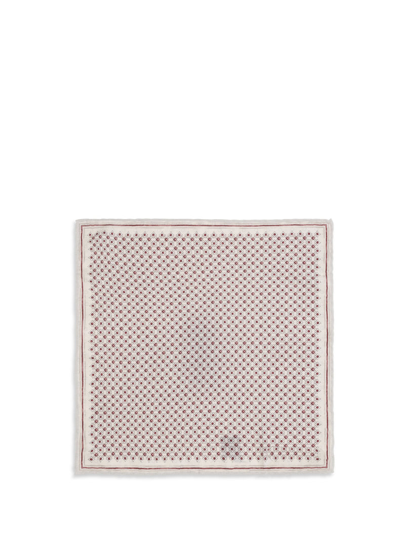 Brunello Cucinelli Silk Geometric Polka Dot Pocket Square — Cherry Accessory