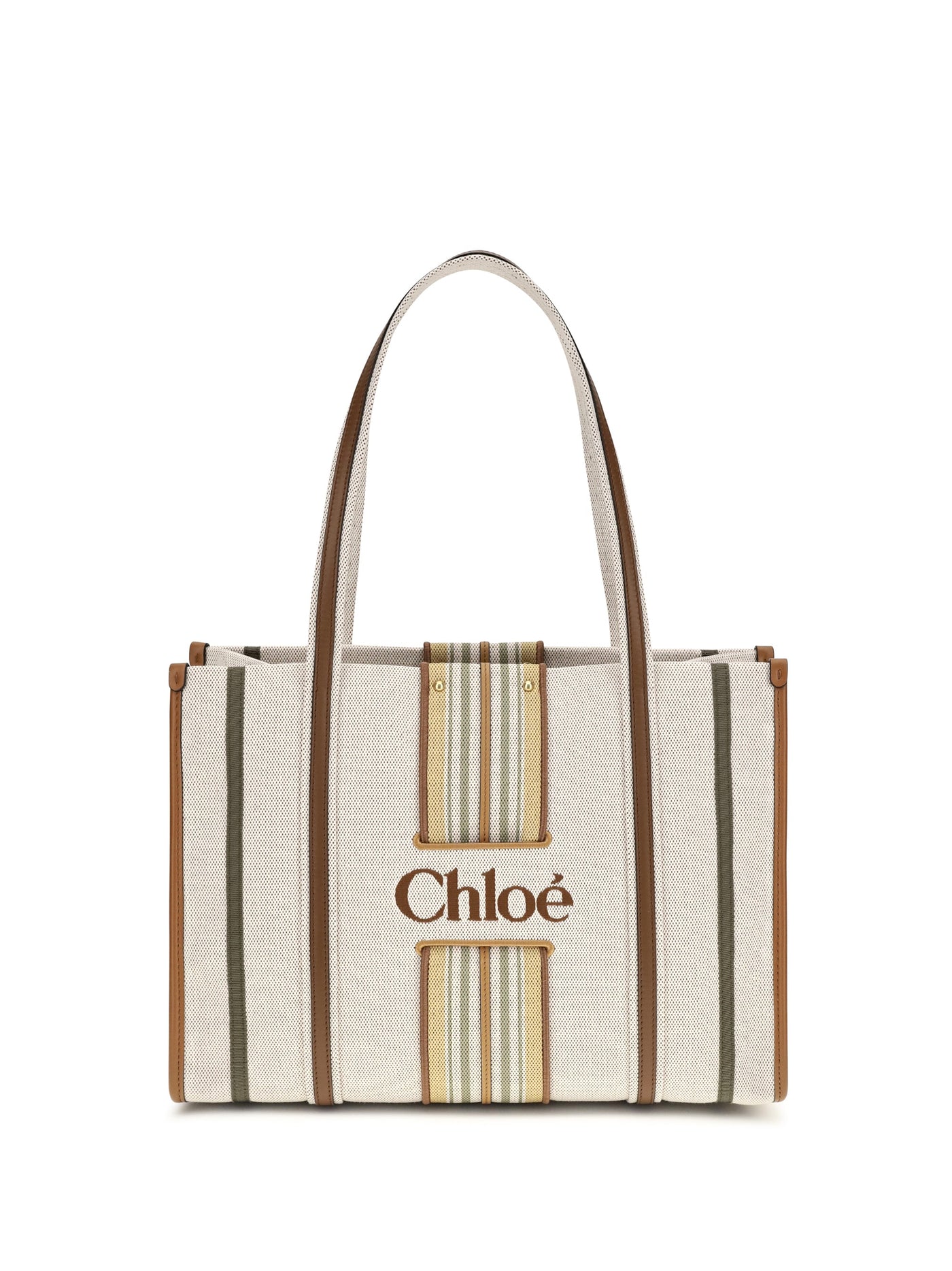 Chloé Woody Loop Tote Bag — Brown Cotton; Viscose