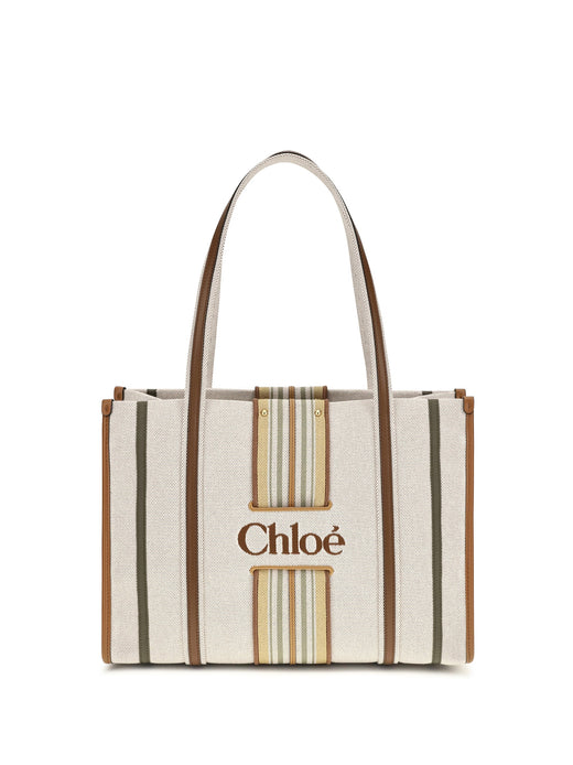 Chloé Woody Loop Tote Bag — Brown Cotton; Viscose