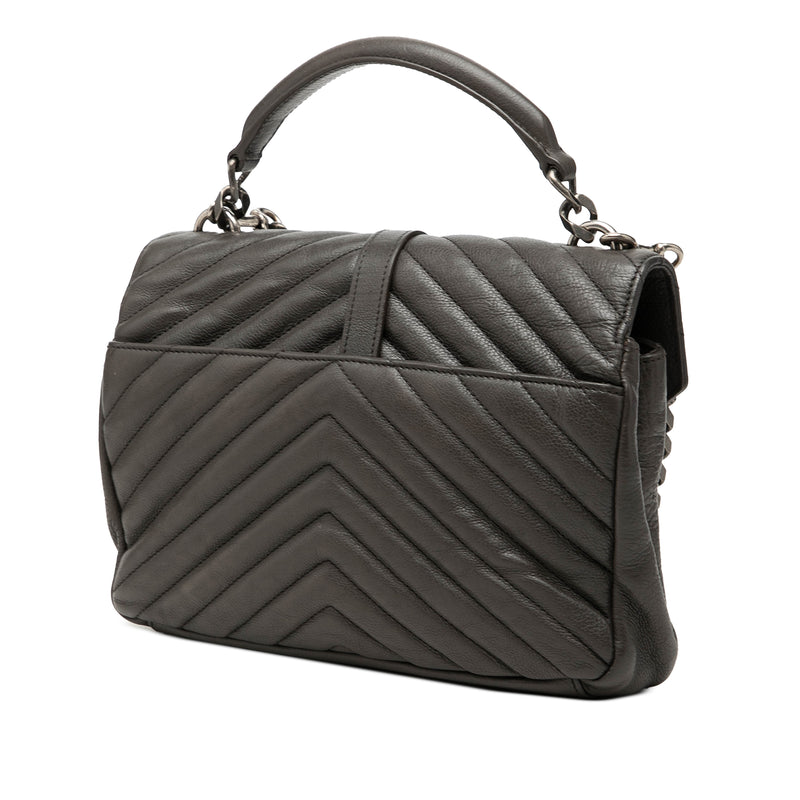 Medium Chevron Sheepskin Monogram College Satchel - Image 2