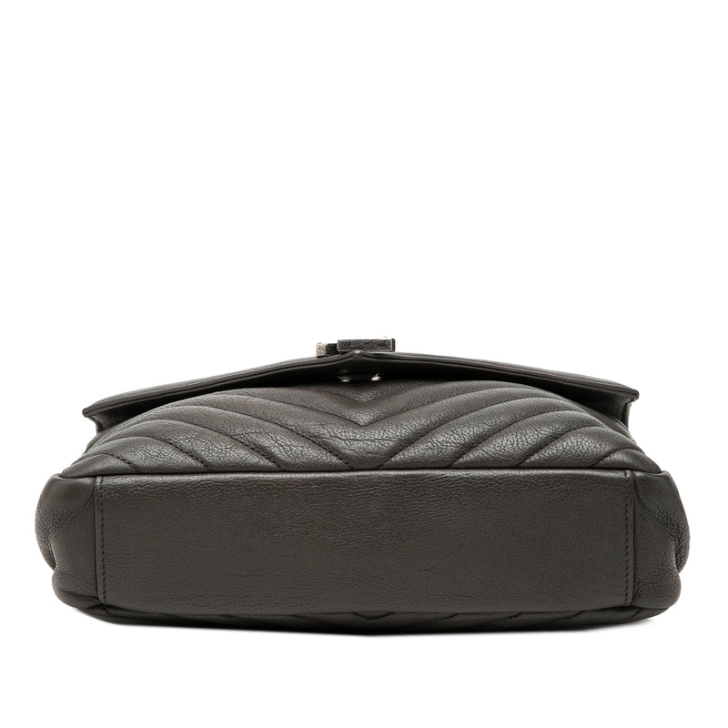 Medium Chevron Sheepskin Monogram College Satchel - Image 3