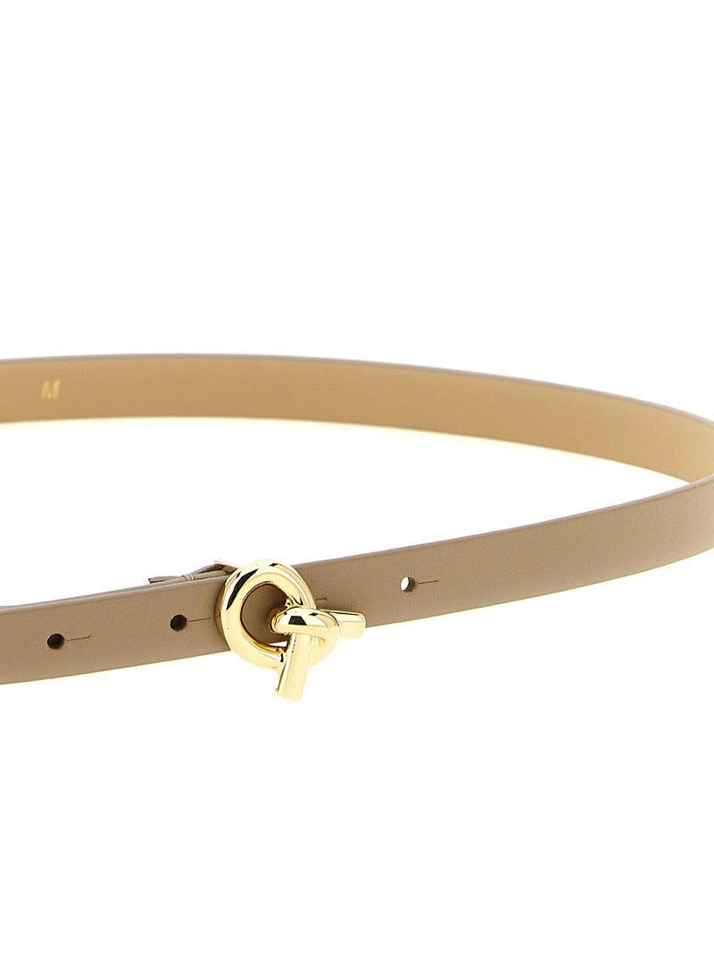Fabiana Filippi Gold Knot Buckle Belt — Beige