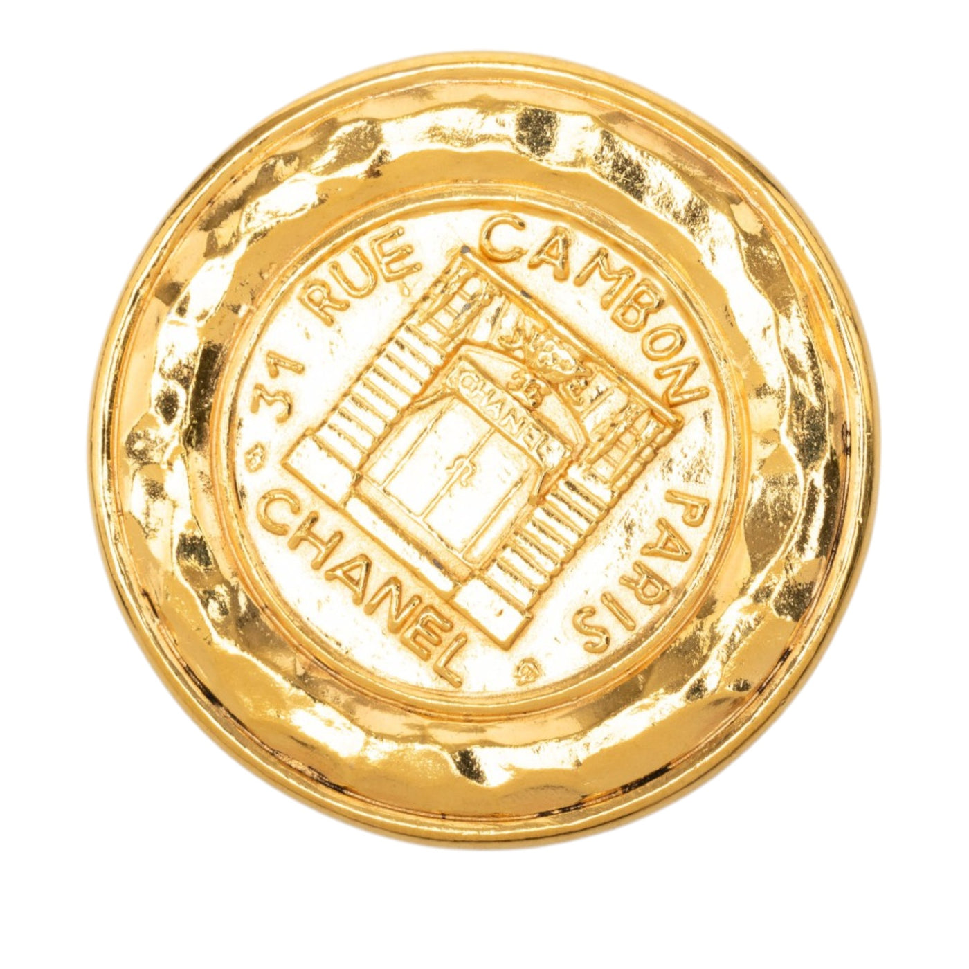 Gold Plated 31 Rue Cambon Medallion Pin Brooch - Image 1