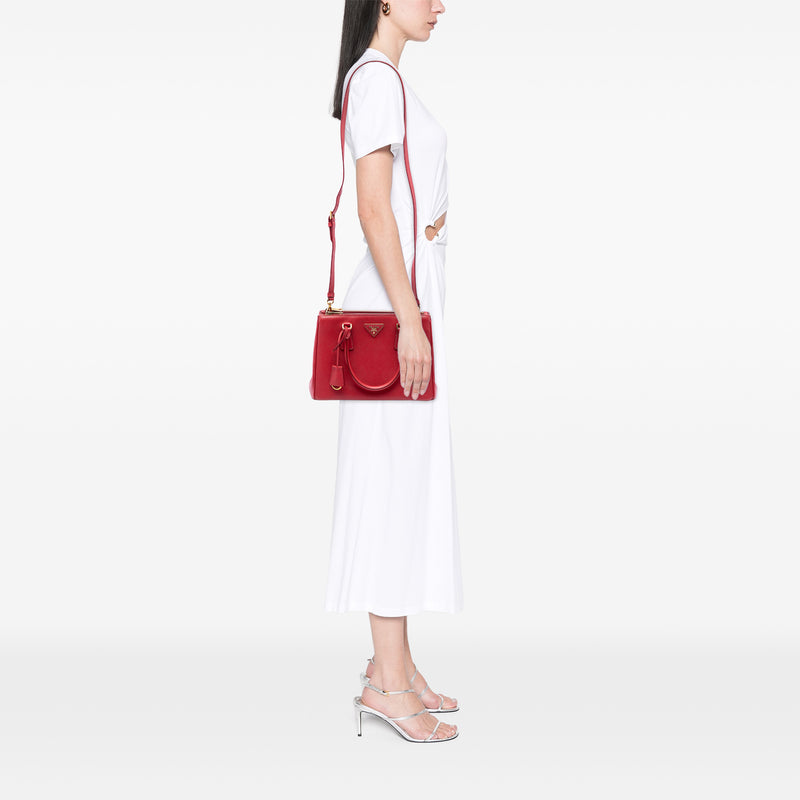 Medium Saffiano Galleria Double Zip Satchel - Image 6