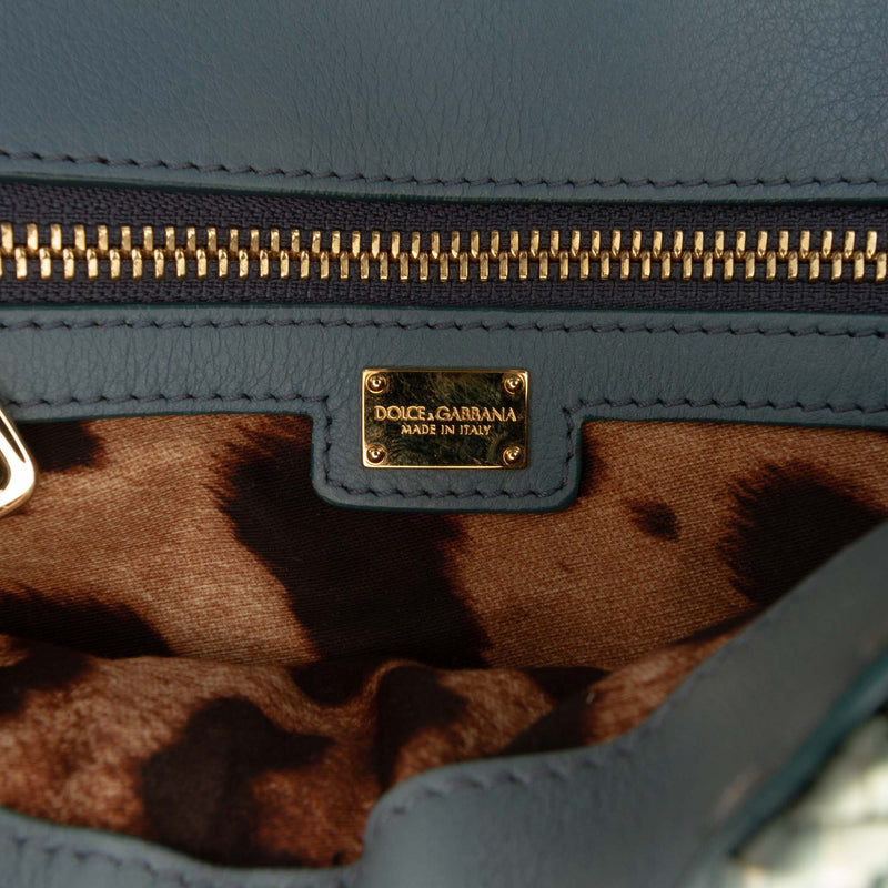 Leather Trimmed Woven Raffia Padlock Crossbody - Image 5