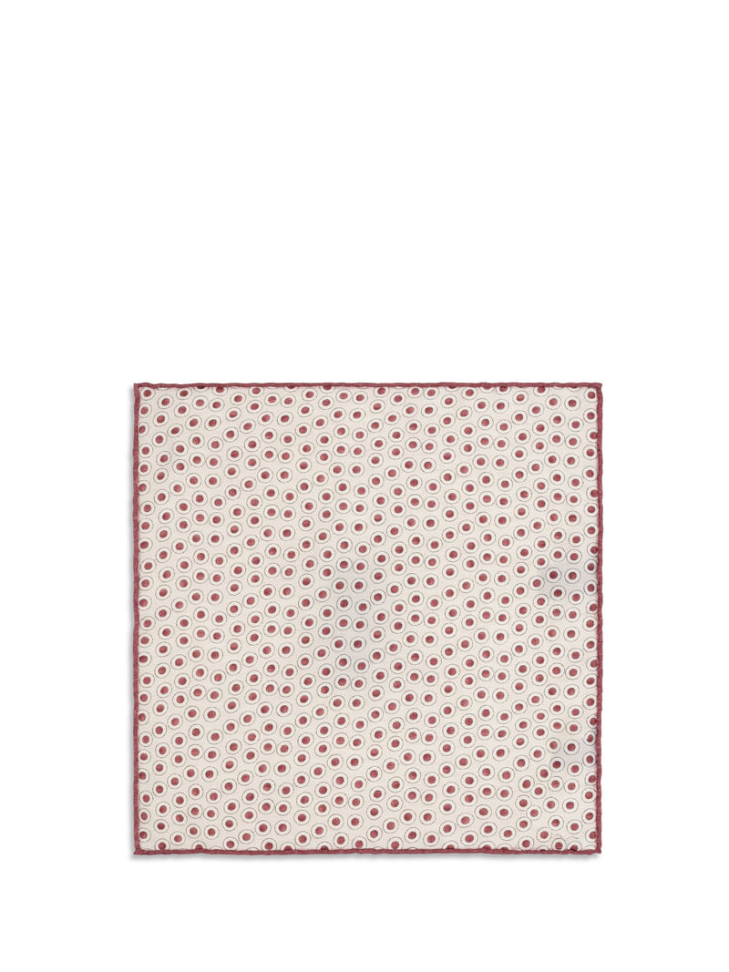 Brunello Cucinelli Silk Polka-Dot Pocket Square — Red Scarfs