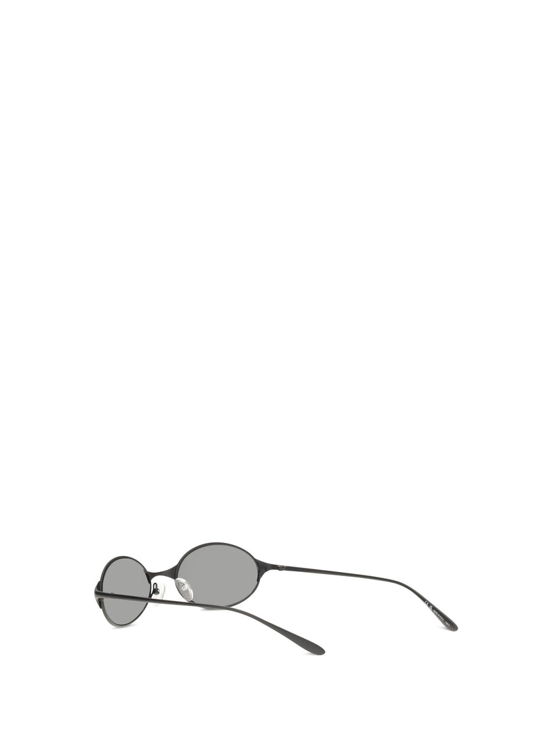 Alexander Mcqueen A000r6i3330 Oval Metal Frame Sunglasses — Black