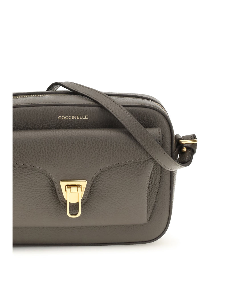 Coccinelle Calf Leather Shoulder Bag — Gray Bos Taurus